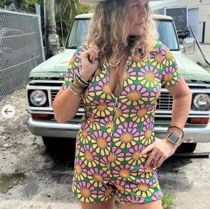 COPY - Retro Daisy Print Romper